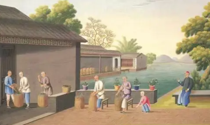 古代喜茶制作过程